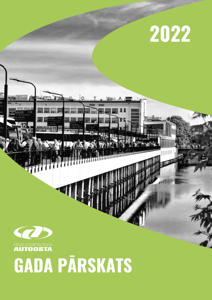 Attēls ar saiti uz Rīgas starptautiskās autoostas 2022 gada pārskatu