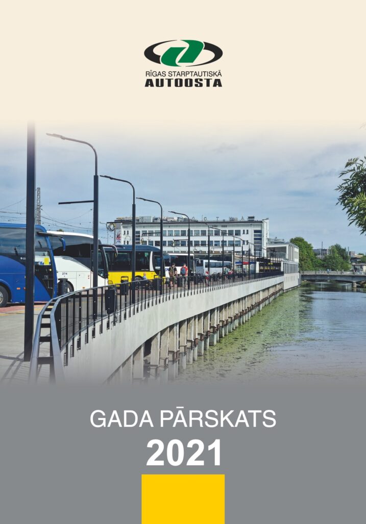 Attēls ar saiti uz Rīgas starptautiskās autoostas 2021 gada pārskatu