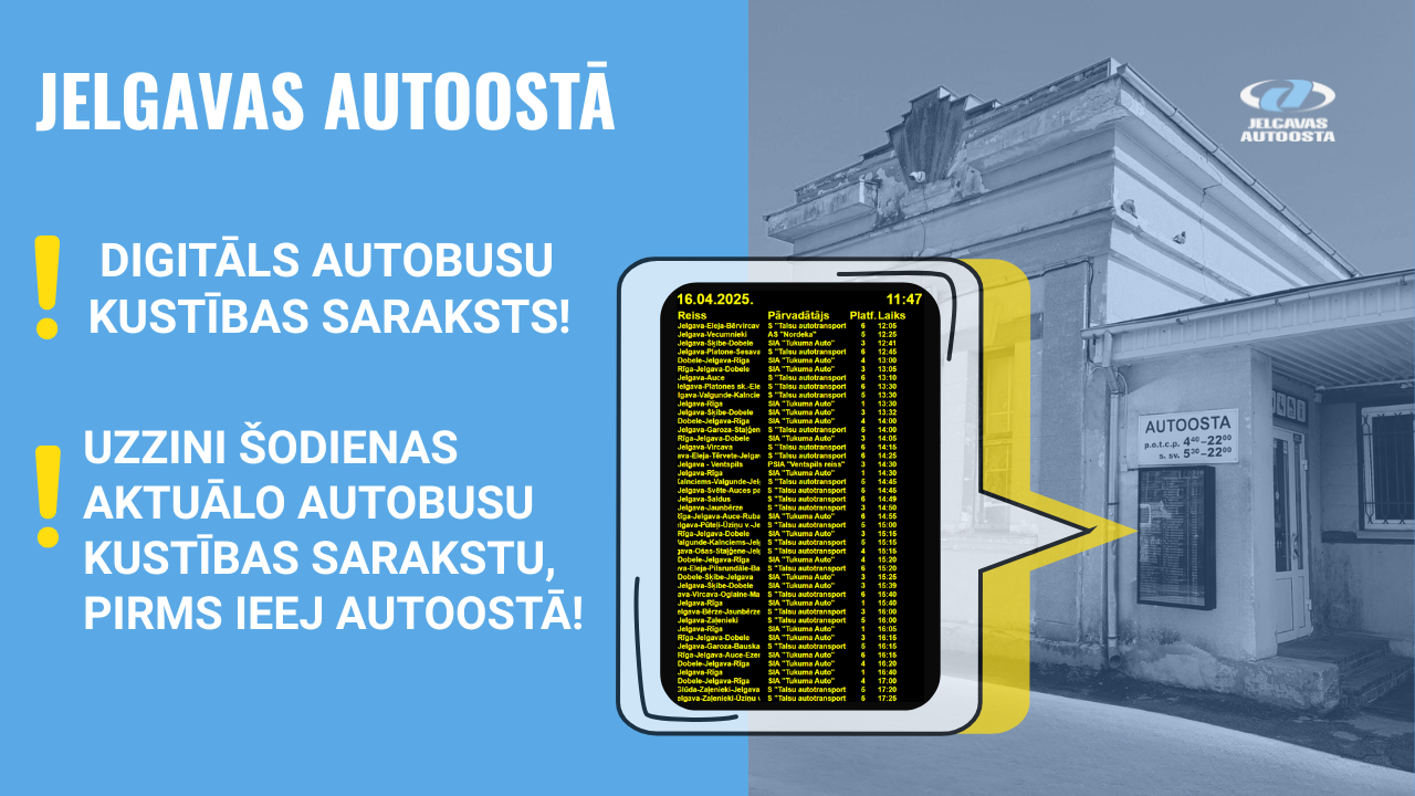 Attēls kurā redzams Rīgas autoostas logo un Rīgas autoostas ēka